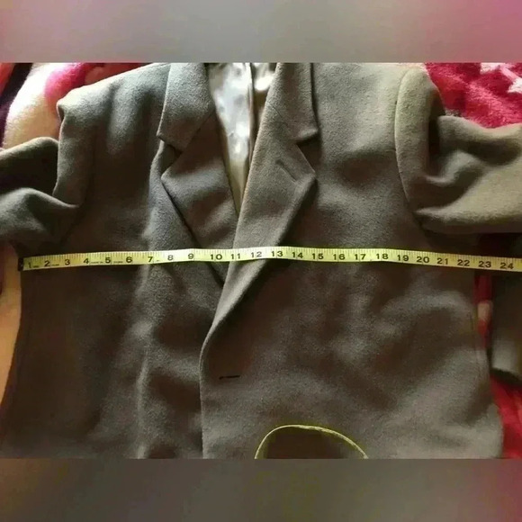 VTG CAMEL BROWN? MEDIUM BROWN? WOOL MENS LONG COAT L42 - Picture 10 of 14